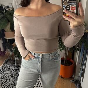 John Galt Off The Shoulder Long Sleeve Fitted Long Sleeve
